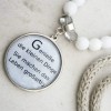 Farbe: Geniesse... Glasperle weiss Kordel sand