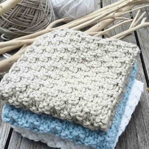 Handgestrickte Spültücher aus Baumwolle - die Alternative zu Mikrofaser und Co.