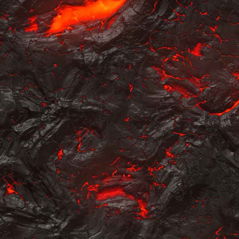 Vollbild Lavafluss - teils erstarrt, teils rotglühend