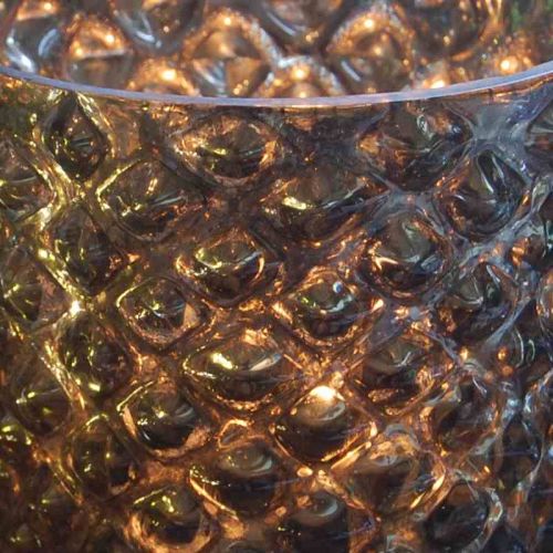 Windlicht Raute in der Detailansicht - Schimmerndes Glas mit Silber